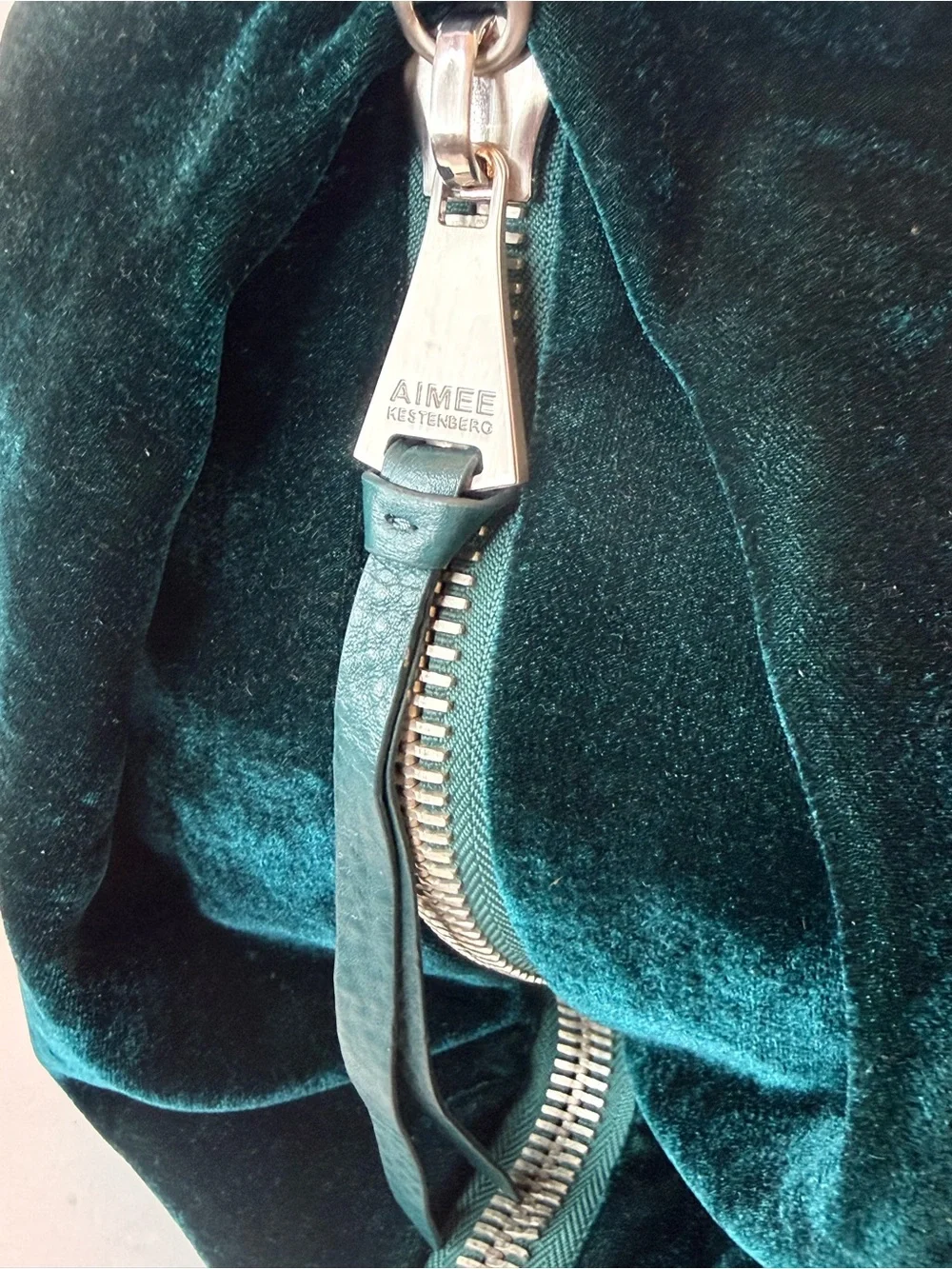 Aimee Kestenberg Velvet Front-Zip Women's Backpack - Deep Teal